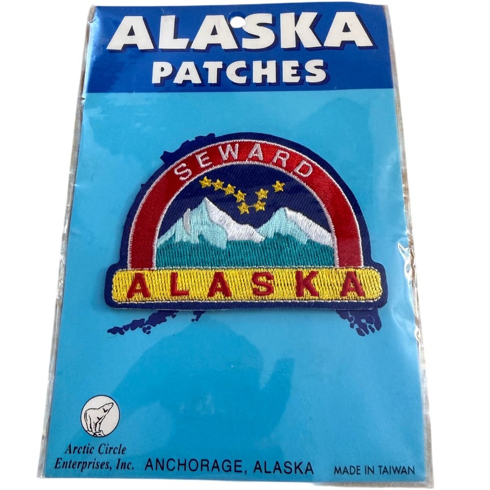 Vintage Seward Alaska Souvenir Patch Arctic Circle Enterprises Iron On Emblem